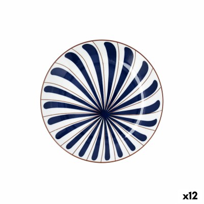 Dessert dish Bidasoa Oceanika Blue Ceramic Ø 19 cm (12 Units)