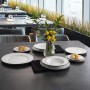 Dessert dish Bidasoa Glacial Filo White Ceramic Ø 19 cm (36 Units)