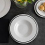 Dessert dish Bidasoa Glacial Filo White Ceramic Ø 19 cm (36 Units)