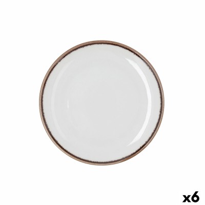 Dessert dish Bidasoa Orion Hydrozero White Ceramic Ø 21 cm (6 Units)