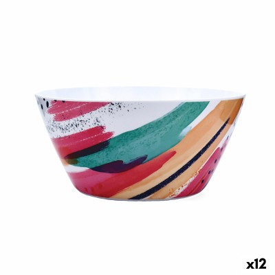 Salad Bowl Quid Acuarela White Bioplastic 25 x 12 cm (12 Units)