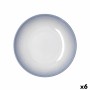 Assiette creuse Bidasoa Lea Hydrozero Blanc Céramique Ø 23 cm (6 Unités)