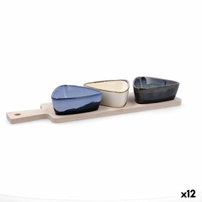 Ensemble à apértif Bidasoa Moana Multicouleur Céramique 34 x 9,5 x 4,5 cm 4 Pièces (12 Unités)