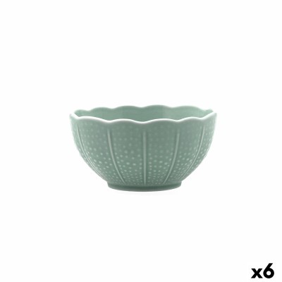 Bol pour Apéritifs Bidasoa Aura Stela Vert Céramique 12 x 12 x 5 cm (6 Unités)