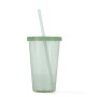 Verre avec Paille Quid Quidate Vert Plastique 475 ml (12 Unités)