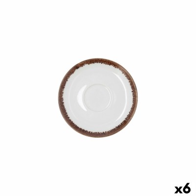 Assiette Bidasoa Orion Hydrozero Blanc Céramique Ø 14 cm Café (6 Unités)