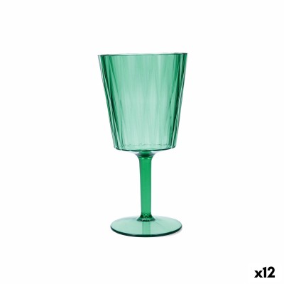 Verre Quid Iris Vert Plastique 350 ml (12 Unités)