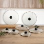 Pan lid Quid Renova Transparent Glass Ø 18 cm (6 Units)