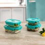 Boîte à lunch hermétique Luminarc Turquesa Turquoise verre 820 ml (6 Unités)