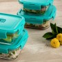 Boîte à lunch hermétique Luminarc Turquesa Turquoise verre 1,22 L (6 Unités)