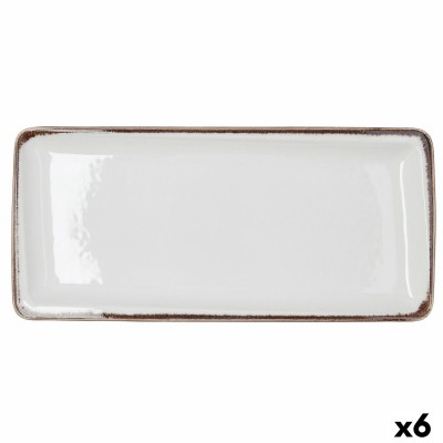 Snack tray Bidasoa Orion Hydrozero White 34 x 16 cm (6 Units)