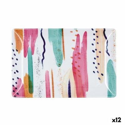 Plateau apéritif Quid Acuarela Rose 30 x 20 x 2 cm (12 Unités)