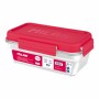 Boîte à lunch hermétique Milan 1,2 L Rose Transparent Plastique Rectangulaire