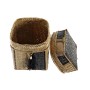 Set de boîtes décoratives DKD Home Decor Blanc Noir Gris Naturel Bambou Boho (3 Pièces)
