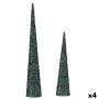 Décorations de Noël Krist+ 193YYX38-MNCA-6 Bleu Doré Cônes 9,5 x 60 x 9,5 cm Paillettes (4 Unités)