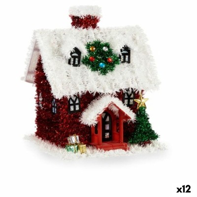 Décorations de Noël Krist+ 19CD387 Blanc Rouge Vert Maison 19 x 24,5 x 19 cm guirlande (12 Unités)