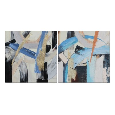 Canvas DKD Home Decor Canvas MDF Wood 100 x 2,5 x 100 cm 100 x 2,8 x 100 cm