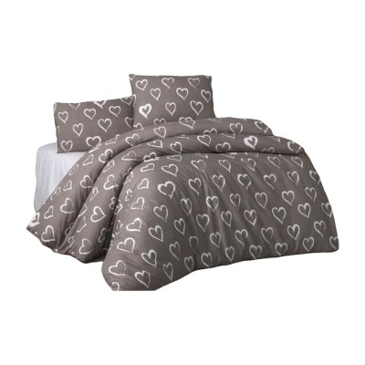 Parure de couette Marron Lit king size 3 Pièces