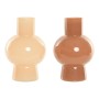 Vase Home ESPRIT Cream Terracotta Crystal 15 x 15 x 24 cm (2 Units)