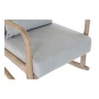 Rocking Chair DKD Home Decor Grey Natural Light grey Linen Rubber wood 66 x 88 x 78 cm