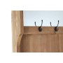 Coat rack with shelf DKD Home Decor Brown Black Pinewood Mirror Natural Alpino 124 x 40 x 200 cm