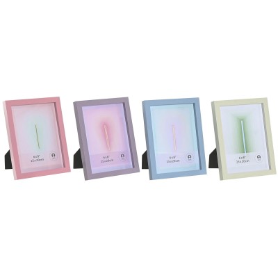 Cadre photo Home ESPRIT Bleu Vert Verre Bois MDF Urbaine (4 Unités)