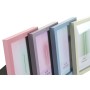 Photo frame Home ESPRIT Blue Green Crystal MDF Wood Urban (4 Units)