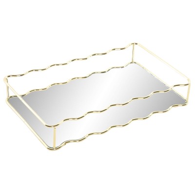 Tray Home ESPRIT Golden Metal Mirror 30 X 18 X 5 CM