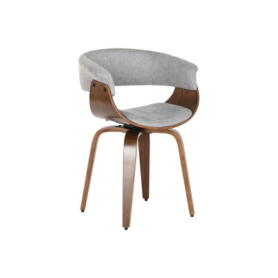 Chaise de Salle à Manger Home ESPRIT Marron Gris Polyester Noyer Polyuréthane 61 x 46 x 78 cm