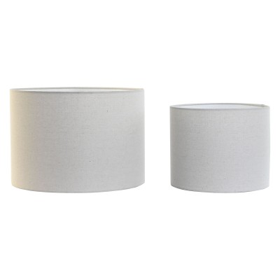 Écran de lampe Home ESPRIT Beige Lin Métal 40 x 40 x 28 cm (2 Unités)