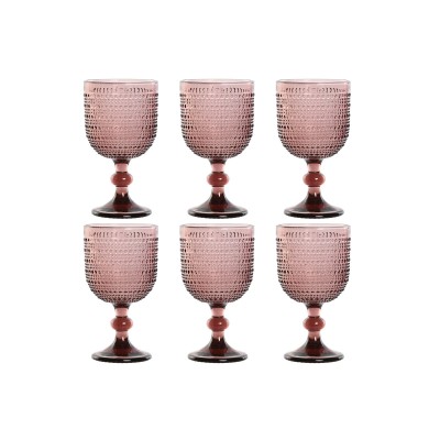 Set of cups Home ESPRIT Pink Crystal 325 ml (6 Units)