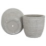 Set of Planters Home ESPRIT Beige Fibreglass Magnesium 45 x 45 x 43 cm (3 Units)