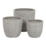 Set of Planters Home ESPRIT Beige Fibreglass Magnesium 45 x 45 x 43 cm (3 Units)