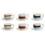 Piece Coffee Cup Set Home ESPRIT Yellow Blue Green Lilac Metal Dolomite 180 ml