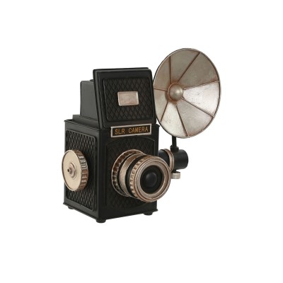 Figurine Décorative Home ESPRIT Noir Argenté Caméra/Appareil Photo Vintage 26 x 16 x 24 cm