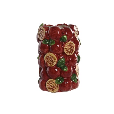 Vase Home ESPRIT Green Maroon Ceramic 21 x 21 x 30 cm