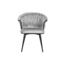 Dining Chair Home ESPRIT Black Grey Polyester Metal 60 x 66 x 84 cm 66 x 60 x 84 cm