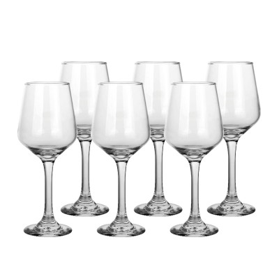 Wine glass set Home ESPRIT Transparent Crystal 410 ml (6 Units)
