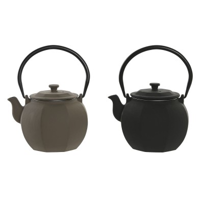 Teapot Home ESPRIT Black Beige Stainless steel Iron 780 ml (2 Units)