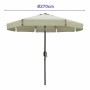 Marbueno Parasol Acero 8 Varillas D270 cm Poliéster Beige Jardín, Piscina 10488
