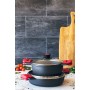 Casserole avec Couvercle en Verre BRA A410328 Noir Rouge