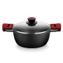 Casserole avec Couvercle en Verre BRA A410328 Noir Rouge