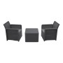 Table Set with 2 Armchairs Shaf Anthracite 57 X 57 X 42 CM (3 Pieces)