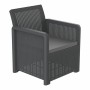 Table Set with 2 Armchairs Shaf Anthracite 57 X 57 X 42 CM (3 Pieces)