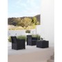 Table Set with 2 Armchairs Shaf Anthracite 57 X 57 X 42 CM (3 Pieces)