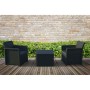 Table Set with 2 Armchairs Shaf Anthracite 57 X 57 X 42 CM (3 Pieces)