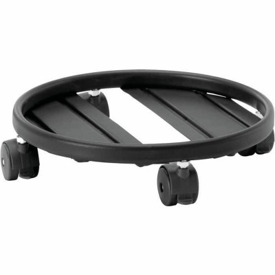 Flowerpot Standt with Wheels Garden ID Black Metal 25 cm