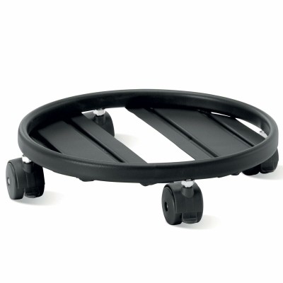 Flowerpot Standt with Wheels Garden ID Black Metal 35 cm