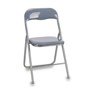 Chaise Pliante Gris PVC Métal