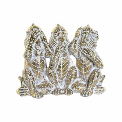 Figurine Décorative DKD Home Decor Doré Tropical Singes Décapé 21 x 11 x 16,2 cm
